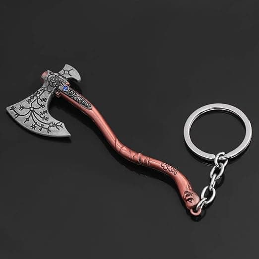 God Of War 4 Kratos Axe Keychains Exquisite Crystal Carved Pattern