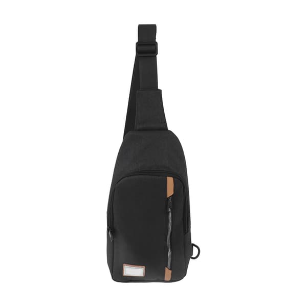 GOLDEN WOLF Chest Sling Bag Adjustable Shoulder Strap Waterproof Messenger Backpack Black