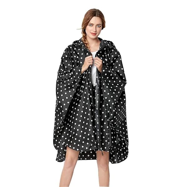 [EN] Lightweight Waterproof Rain Poncho Reusable Ripstop Breathable Hooded Raincoat For Outdoor Activities