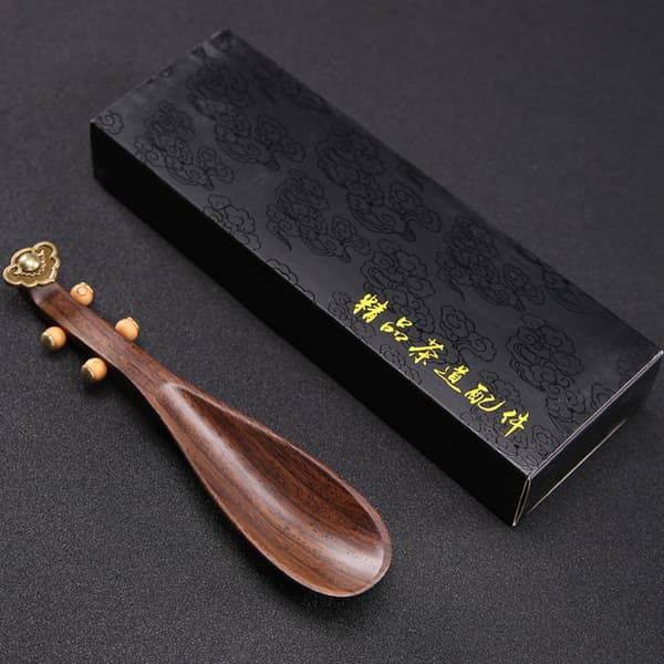 Ebony Pipe Teaspoon Household Wooden Spoon Tea Scoop Teaspoon Tea