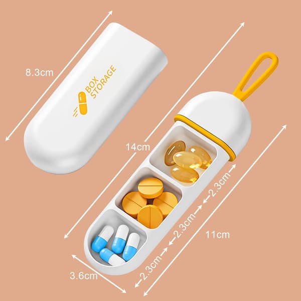 Moisture-proof Small Pill Box Organizer for Travel and Daily Needs 2-pack BPA-free Simple Small Tablet Case Portable