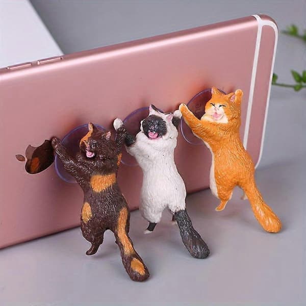 6 stk. Universal Telefonholder Smartphone Ringholder Sød Kat Tablettholder Telefonholder
