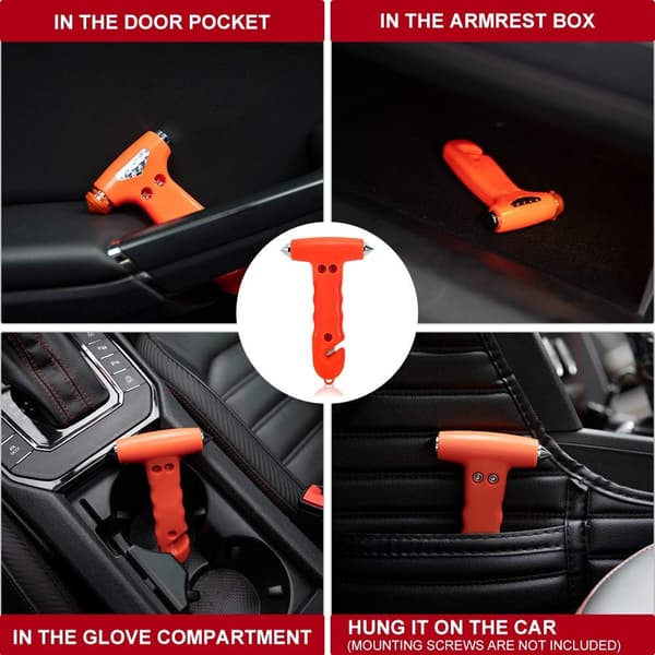 2-pack Car Safety Hammer, Auto Emergency Hammer with Window