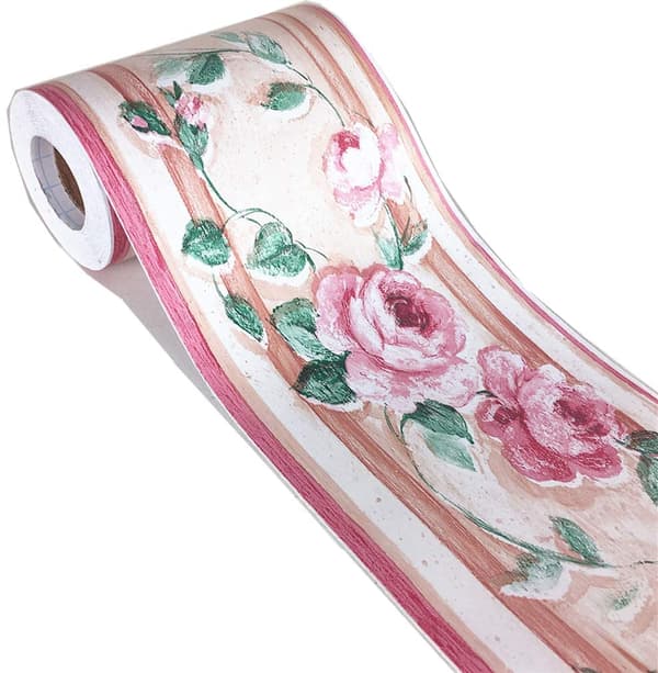 Tapetbort, selvklæbende mærkat, 10 cm x 10 meter (pink)