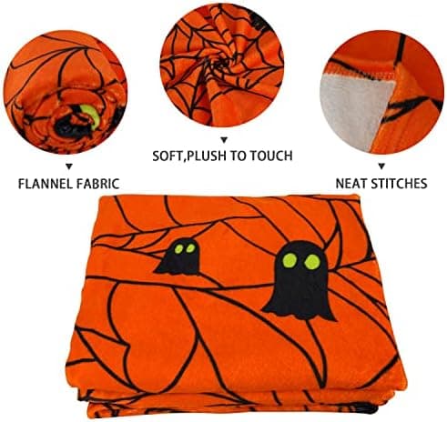 Høst Halloween-tæppe Halloween-plaid og tæpper Efterår Græskar-plaid Superblød Hyggelig og Plysset til Sofa_tfrf
