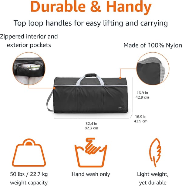 Large Travel and Gym Bag, Top Loop Handles, Weekender Bag, Duffel Bag, 98L, Black