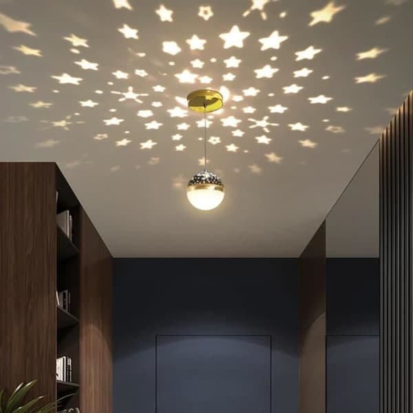 Hengende fe-stjerne - 12 cm - Metall - LED - For barnerom