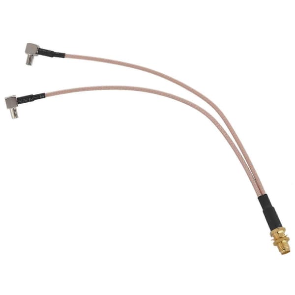 8 tommer SMA hun til Y-type 2 X TS9 han stik splitter kombinationskabel, guld & sølv