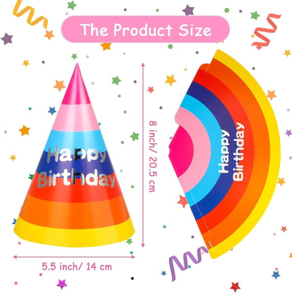 100 fødselsdagsfesthat Regnbuekegle papirfarve ParthDay hat chi