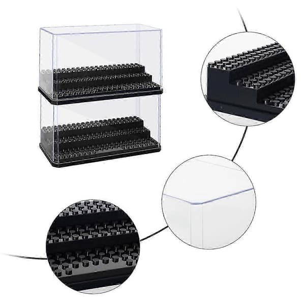 Mini Figure Display Box, Stackable Dustproof Building Block Display Box Compatible with Action Figure Toys (FMY) As Shown As Shown