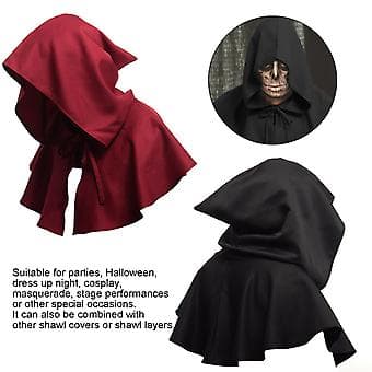 100% Ny, Middelalderlig Kåbe Hætte Halloween Cosplay Hætte Unisex Middelalderlig Kåbe Hvid (blå)