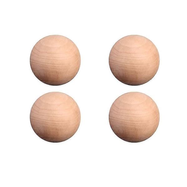 5 stk 4 cm diameter trækugler DIY runde kugler umalede kugler håndværksmateriale -Sy