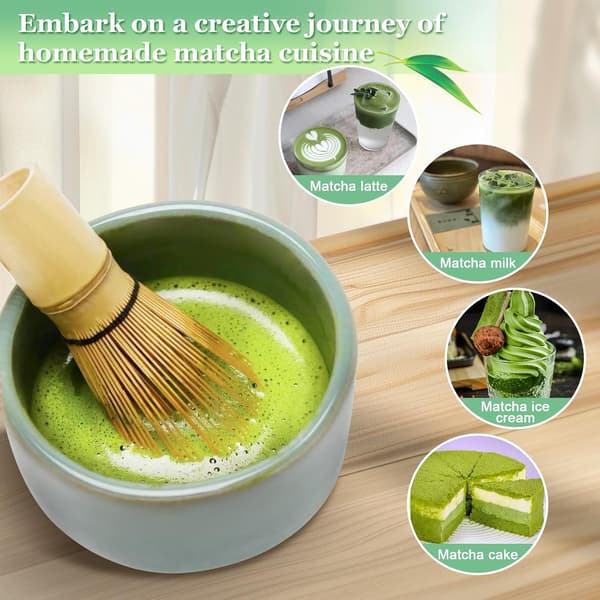 Matcha Kit 5 Deler, Inkluderer Bambus Matcha Visp, Matcha Vispholder, Matcha Sil, etc. for Matcha-elskere.-FA-