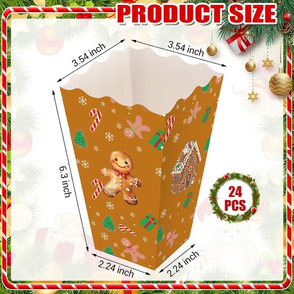 24 stk. julepopcornæsker Peberkagehus Snackspande vare_pakke_antal - item_package_quantity