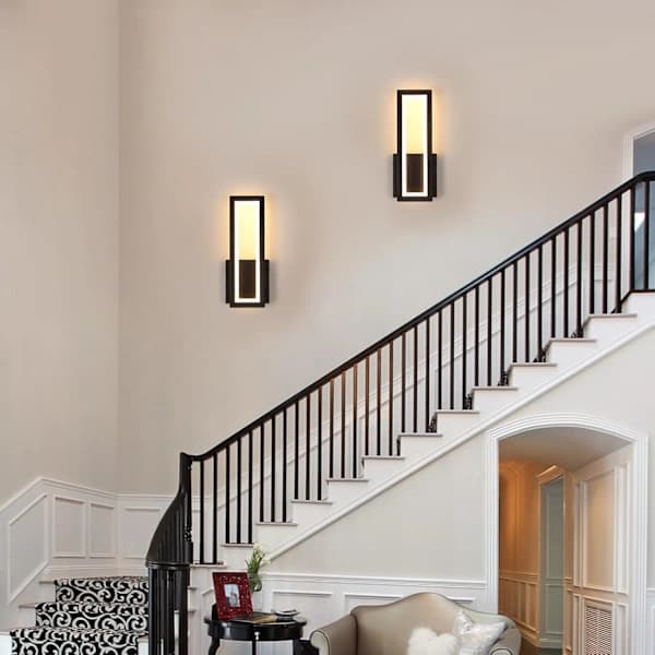 27W LED Indoor Wall Lamp, Modern Acrylic Elegant Wall Light, 3-Color Backlight, 32/50cm 32CM Black