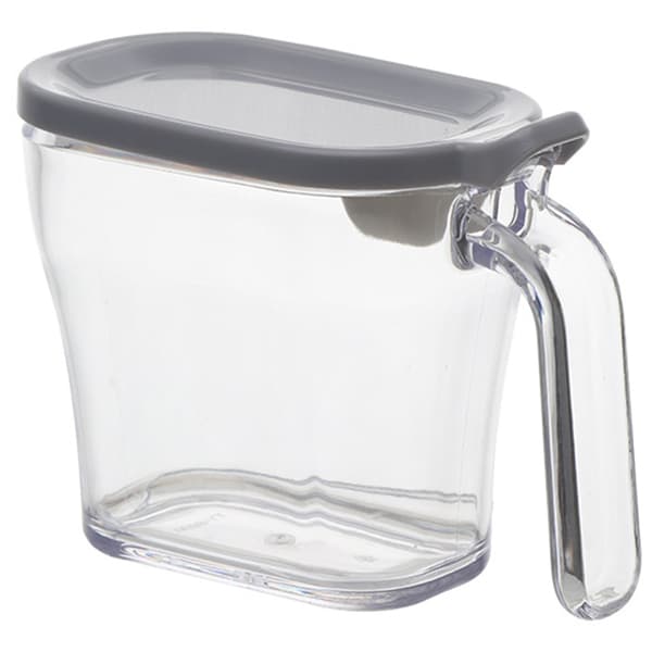 Clear Spice Rack Spice Jars Spice Box Set Spice Container with Lid and Spoon Gray Square Gray Square