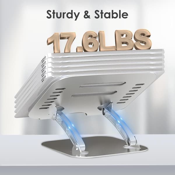 Bærbar computerstativ, Ergonomisk justerbart computerstativ til skrivebord, Sammenklappeligt aluminium til MacBook, Dell, HP, Lenovo, Alle bærbare computere
