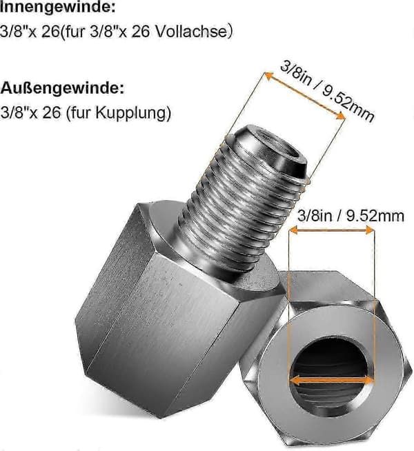 Cykelvagnskopplingsadapter - Universal 12 mm axelpassning