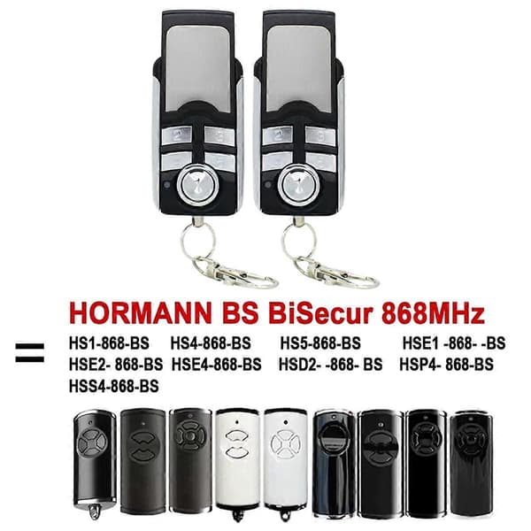 2x 868MHz Garasjeportfjernkontroll kompatibel med HORMANN BS HSE2-868-BS-FA-