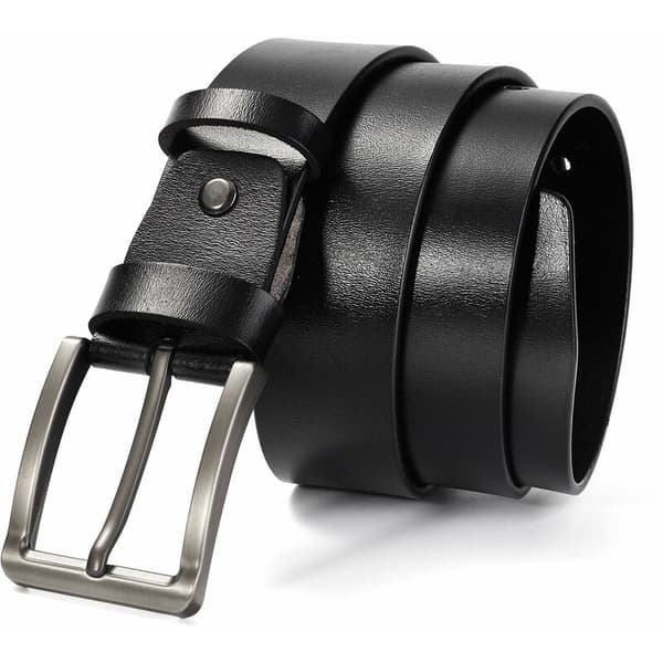 Lærbelt for menn, avslappede jeansbukser, spenne i legering, bredde 38 mm