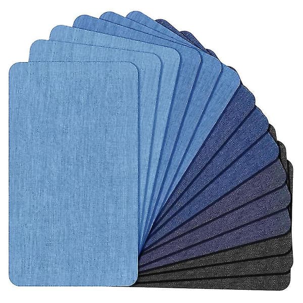 15 st Denim Iron-on Patch Jeanslappar Bomull Blandade Blå Nyanser