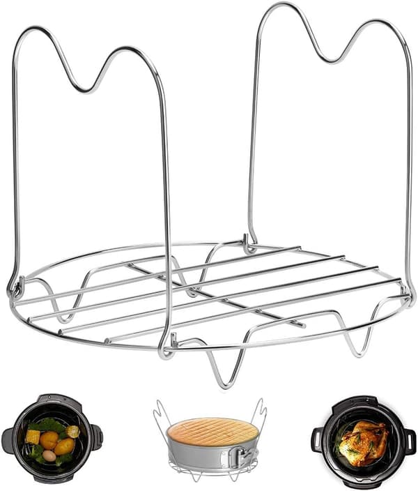 Steaming Rack with Handles, Compatible with Instant Pot Accessories 3 Qt 5 Quart, Pressure Cooker Trivet Wire Steam