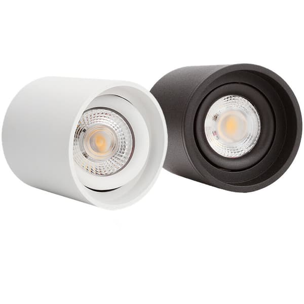 Topp LED-spotlight Flad Justerbar Ramme Topp LED-loftlampe 220V Rund 3W Sort