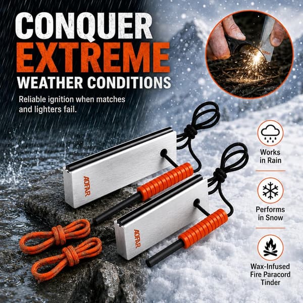 Magnesium Fire Starter 2-pak, Vandring, Jagt og Backpacking -