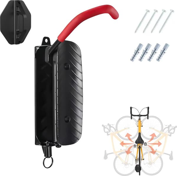 Rotating Bicycle Hanging System - Bicycle Hook - Bicycle Hanging Bracket - Bicycle Storage - Wall Mount for Bicycles - Bicycle Rack - Bicycle Mount ...
