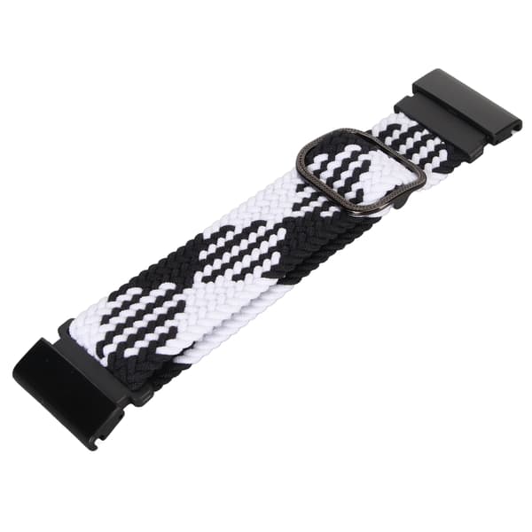 Nylon Urrem Udskiftning Elastisk Åndbar Væv Justerbar 26 mm Spænde Urrem til Vertix 2 Sort Hvid_tfrf