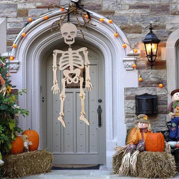 Halloween-skeletfigur, ornament, realistisk, skræmmende -