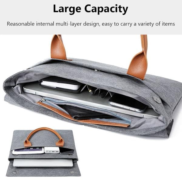 13 14 15 tommer Laptop Sleeve Håndtaske SORT 14 tommer - spotudsalg