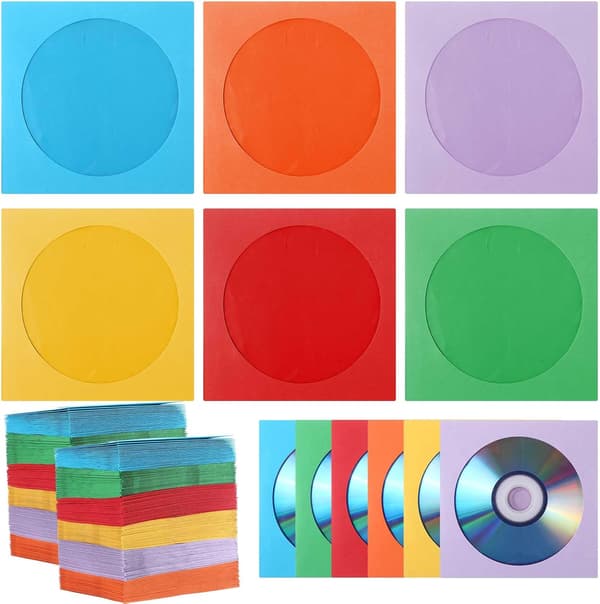 240 stk. papir-cd-etuier, farvede, bulk, 4,92 x tommer DVD Vcd-konvolutter, disketuier, film til DVD, flere farver -