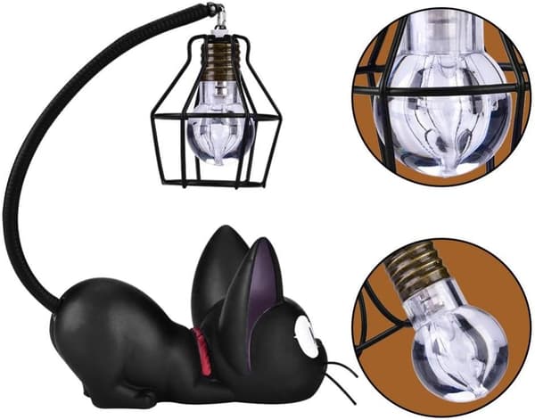 Natlampe sød sort katte lampe indretning harpiks håndværk De