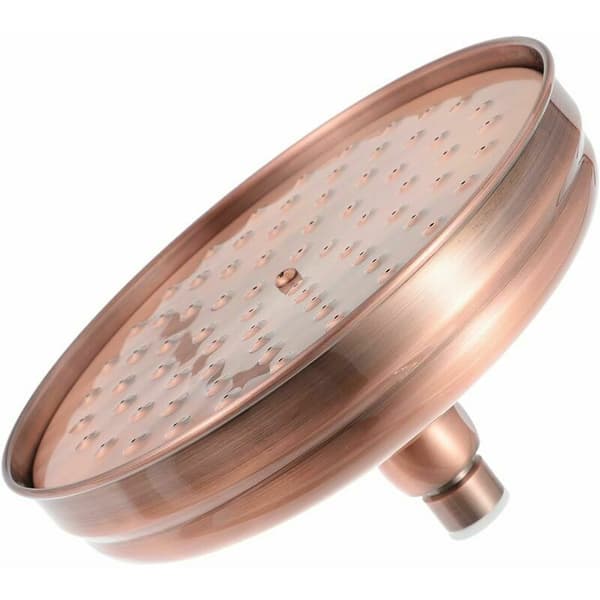 Copper Round Ceiling Shower Head Rain Shower Head Spray Nozzle for Bathroom Shower Irrigation Red 13Thirteen