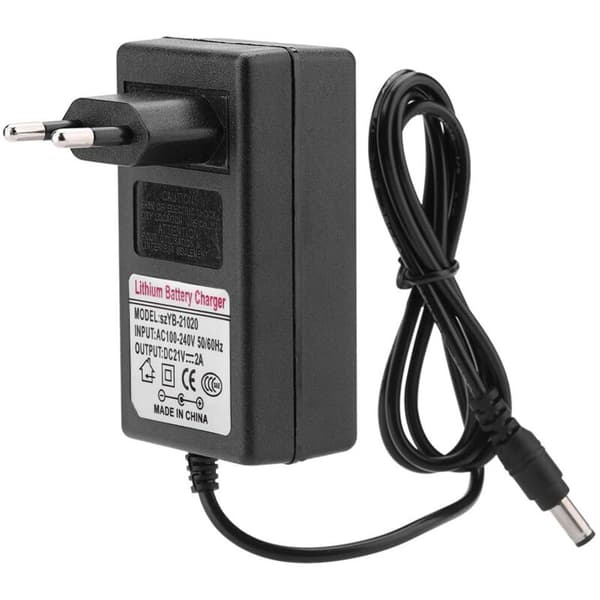 Universal Power Adapter, AC 100-240V DC 21V 2A Replacement Charger for Lithium-ion Battery Safe Charger for Home Electronics. (EU)