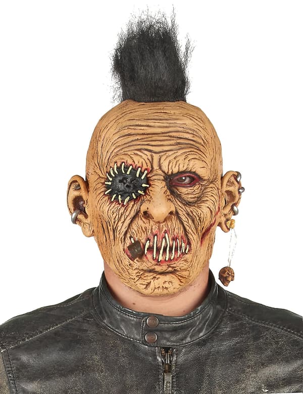 Voksen punk-latexmaske med kvaster