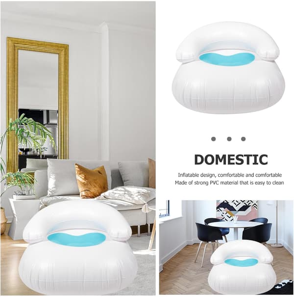 Foldable Inflatable Sofa Bed with Integrated Backrest, Suitable for Indoor and Outdoor Use, 91 x 91 x 50 cm
