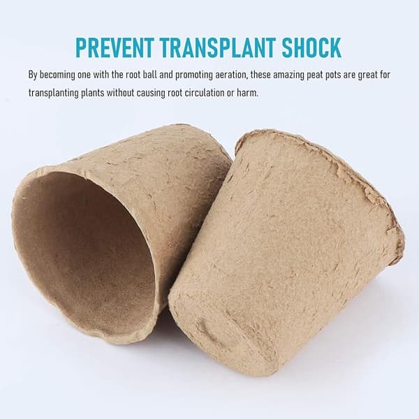 50-pack 8 cm Biodegradable Fiber Plant Pots, Seedling Pots, Plants