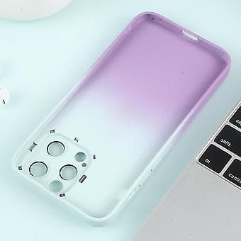 Gradient Stjerneklar Silikone Telefoncover til iPhone 15 med Linsefilm (Hvid Lilla)