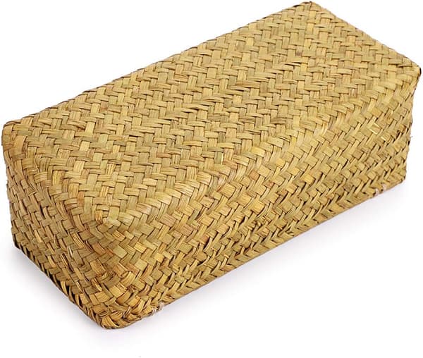 Rektangulær servietdispenser Reed Woven Box til familiebord