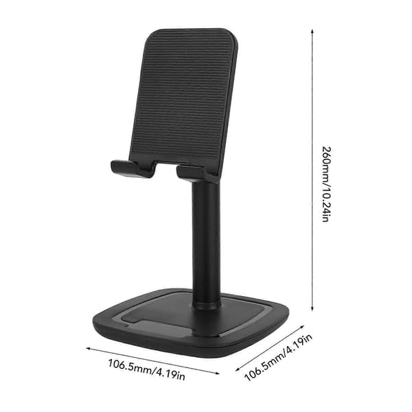 Black Aluminum Alloy Desktop Mobile Phone Stand Foldable Telescopic Desktop Mobile Phone Holder [DB]