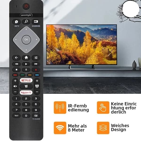 Fjärrkontroll Ersättning för alla Philips Ambilight 4K Smart LED-TV