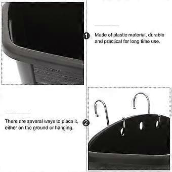 2 Set Hanging Flower Pot Wall Hanging Flower Bucket Flower Pot with Hooks