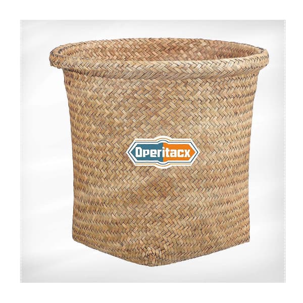 Woven Waste Basket Rattan Waste Bin Trash Can Laundry Basket Storage Basket