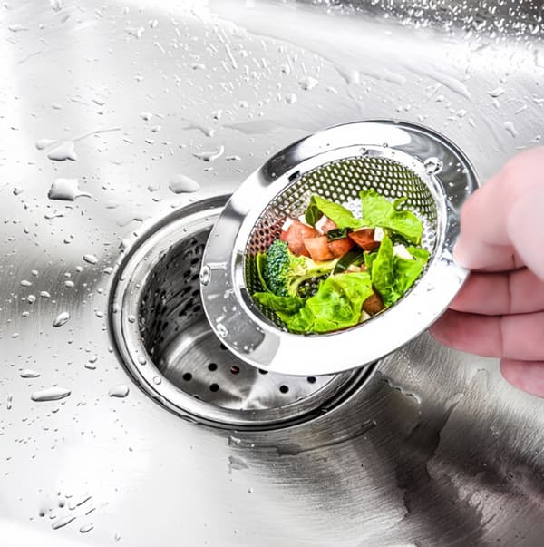 Universal Stainless Steel Sink Strainer, Drain Strainer, Drain Plug, Sink Strainer for Most Kitchen Drain Baskets, Outer Diameter (11.2 cm)