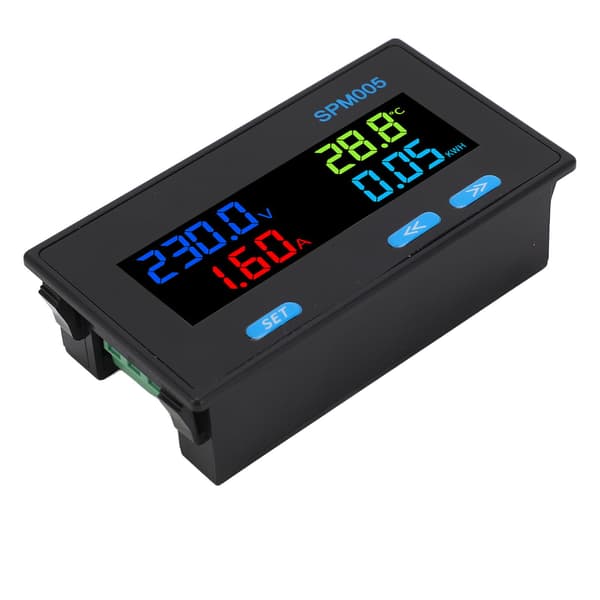 Digital Voltmeter Amperemeter Panel 8 i 1 Multifunksjonell Strømforbruksmåler Farge LCD-skjerm AC Energimonitor AC60-300V 20A
