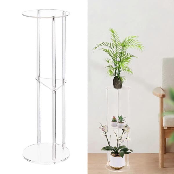 Clear Acrylic Side Table Versatile Round Nightstand for Home Office Hallway