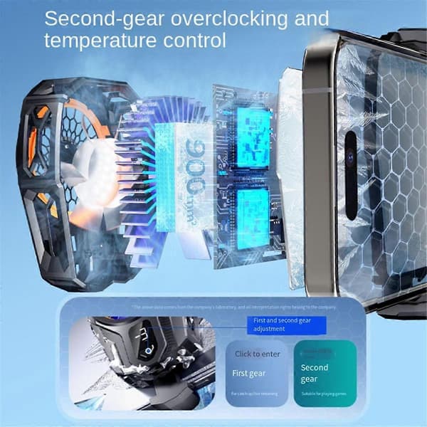 Phone Cooler with Semiconductor Cooling Chip Mobile Phone Radiator Fast Cooling Suitable for Most Mobile Phones B