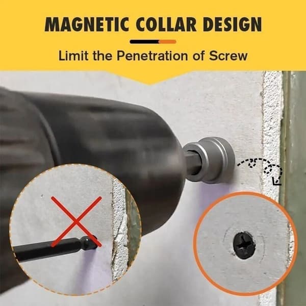 5 Magnetic Positioning Screwdriver Bits 6.35mm Non-slip Magnetic Ring Screwdriver Magnetic Ring Positioning (50mm)